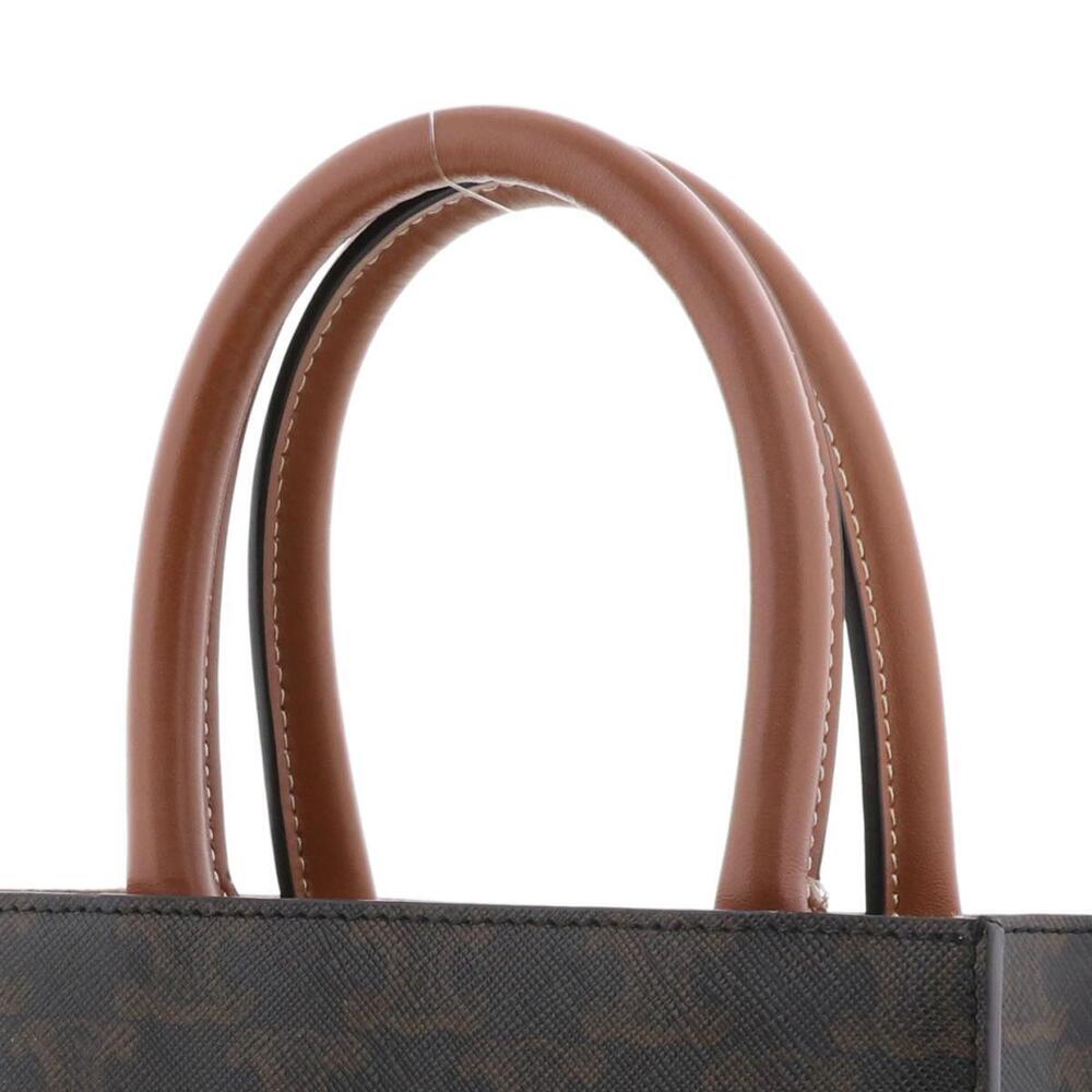 CELINE Vertical Triomphe Shoulder Bag Messenger Canvas Brown Leather - Picture 3 of 6